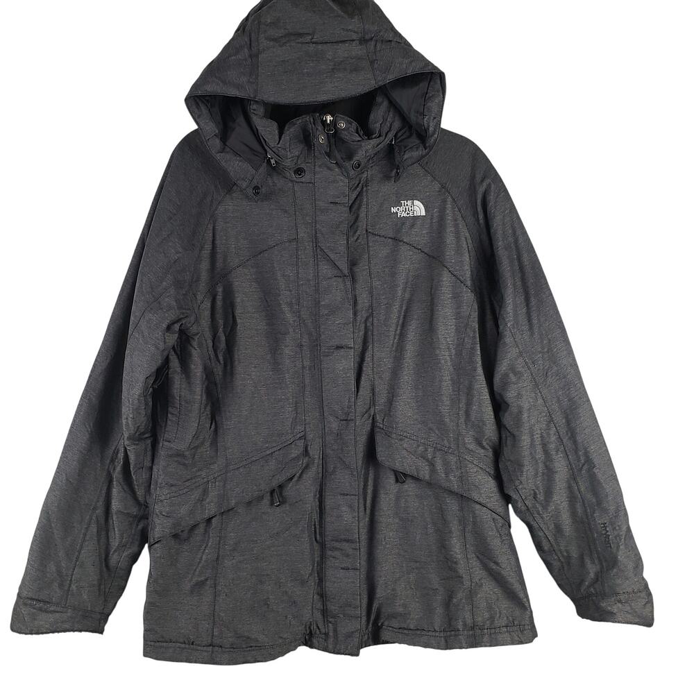 The North Face Women's L Hyvent Hooded Softshell Jacket Charcoal Black Gorpcore